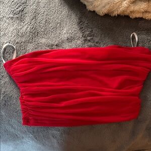 SHEIN Vibrant Red Strapless Dress